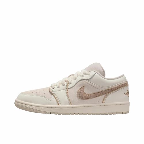 Jordan Air Jordan 1 减震 低帮 复古篮球鞋 女款 米色HV4268-120