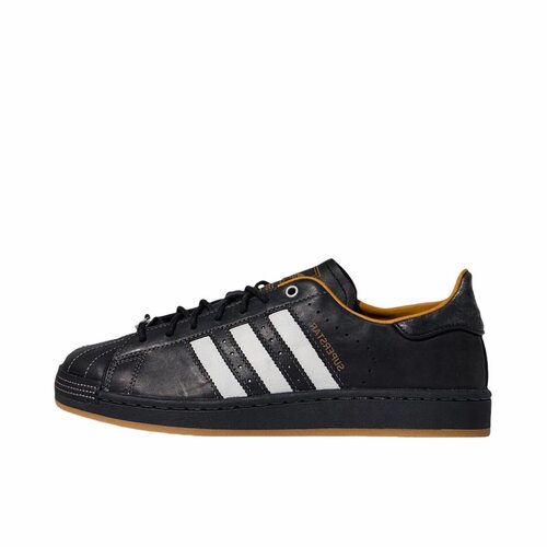 adidas originals 牛剖层革皮革 低帮 板鞋 男女同款 黑色KI6590