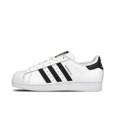 adidas originals贝壳头金标经典款 低帮 儿童板鞋 白黑FU7712