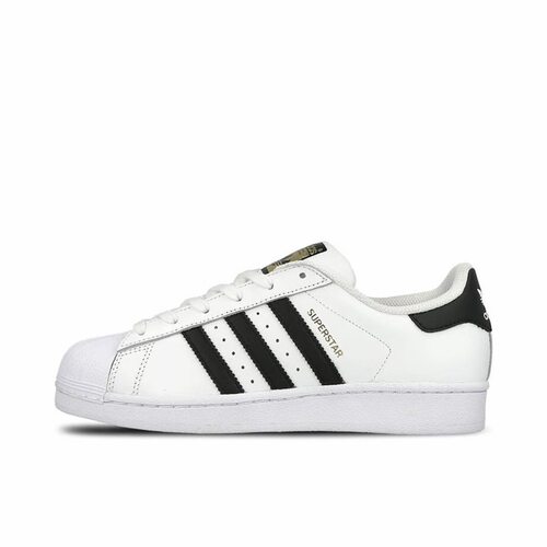 adidas originals贝壳头金标经典款 低帮 儿童板鞋 白黑FU7712