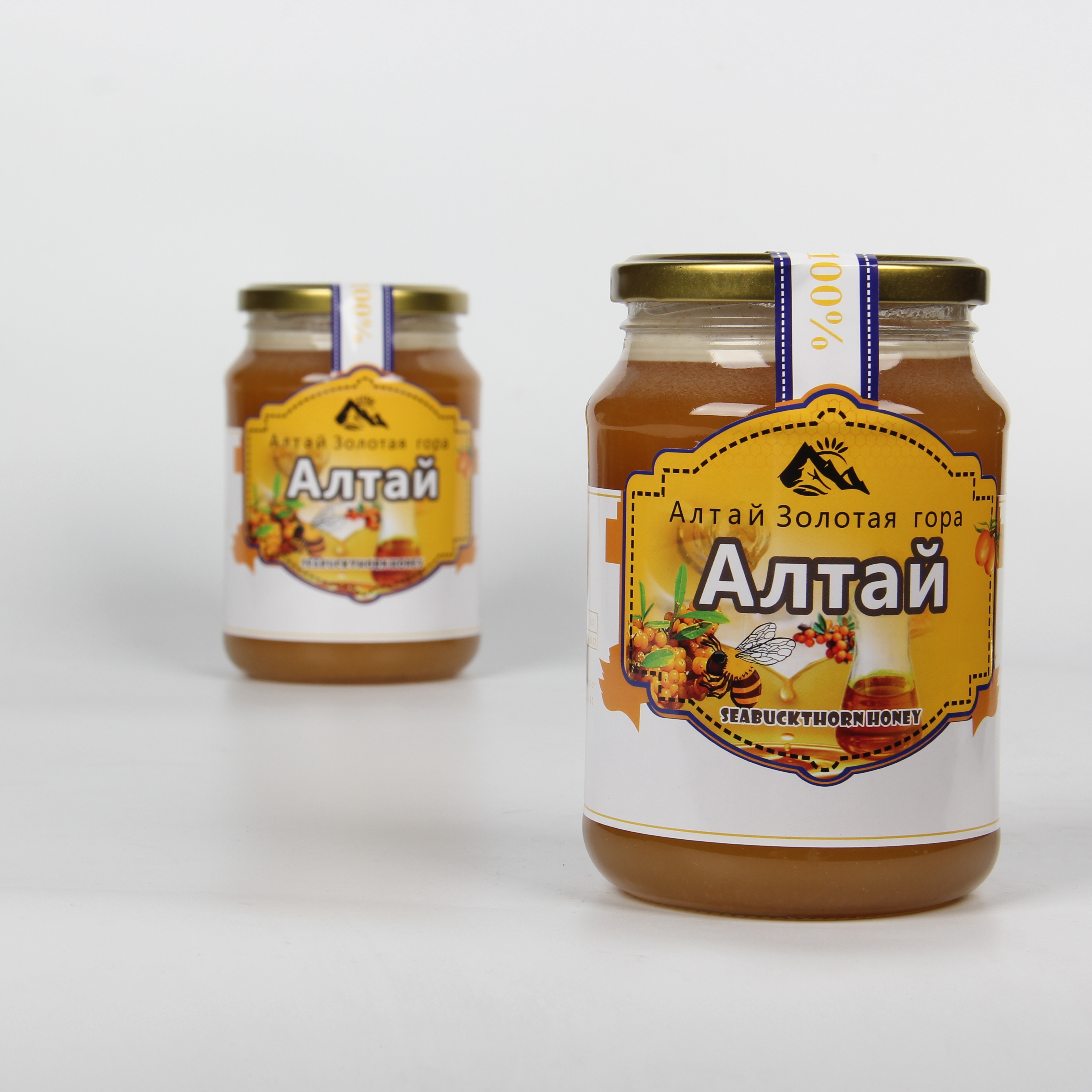 哈萨克斯坦原装进口1000克阿尔泰山天然蜂蜜沙棘蜜野生无添加特产