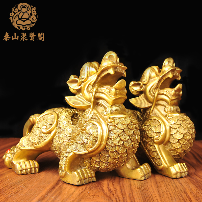 聚贤阁开光招财纯铜貔貅风水摆件家居客厅工艺品办公室件开业礼品