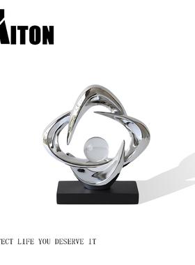 现代轻奢抽象艺术八方来财摆件