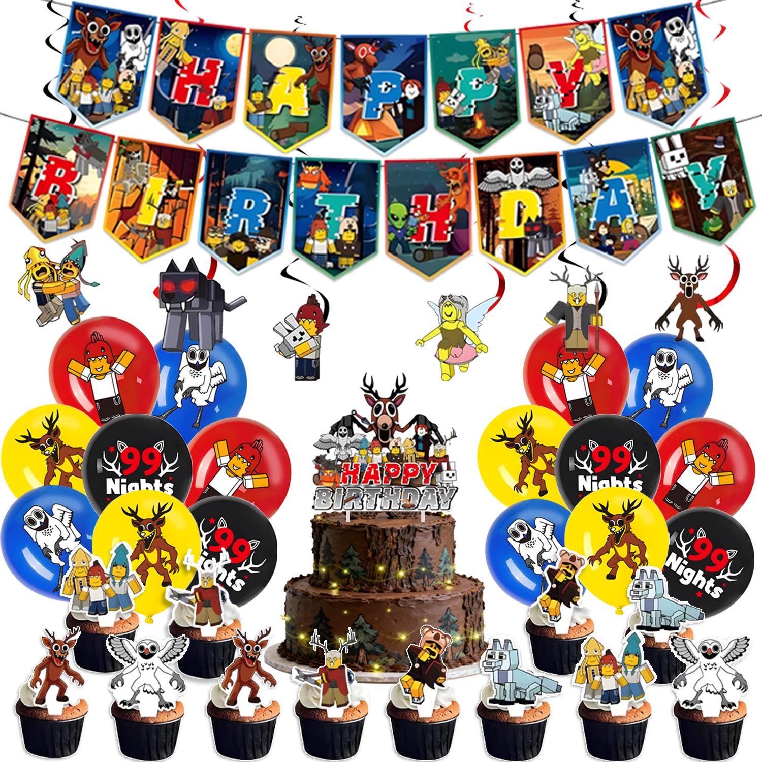 Roblox游戏主题拉旗气球场景布置