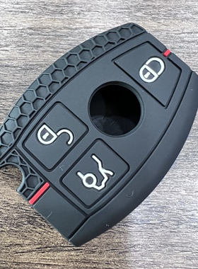 适用奔驰C200智能3键NEC硅胶钥匙套BENZ软锁匙包G50车遥控保护套