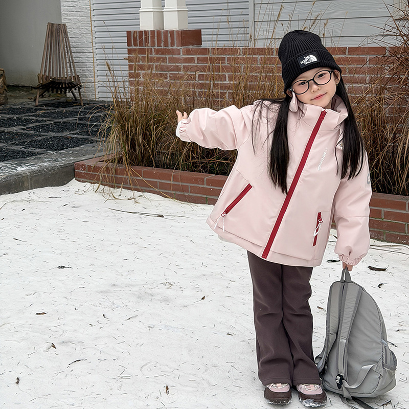儿童硬核保暖防风锁温棉衣男女童保暖时髦加厚夹棉冲锋衣外套潮