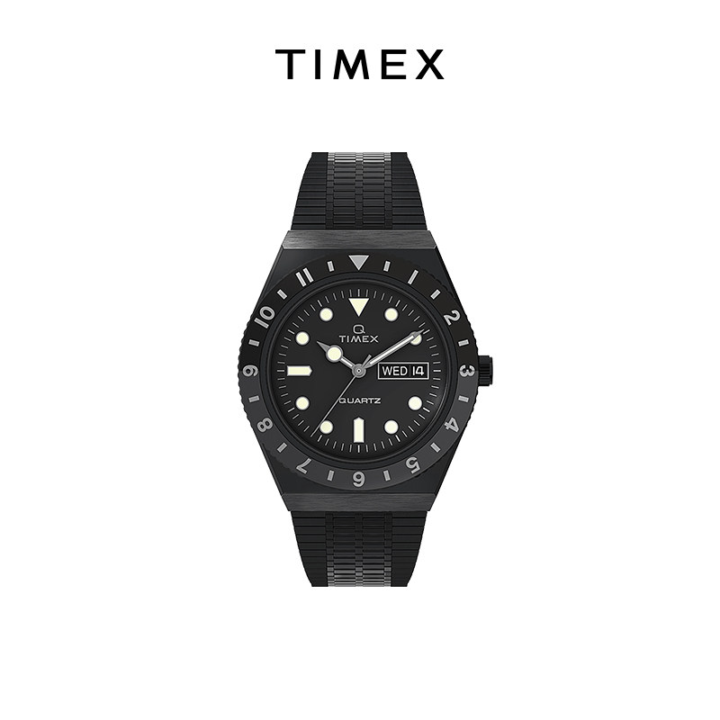 timex天美时q系列日历编织旋转表圈小众商务时尚手表tw2u61600