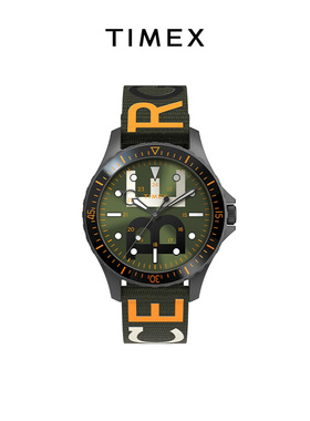 TIMEX天美时联名款夜光指针绿色表盘织纹时尚休闲手表TW2V62800