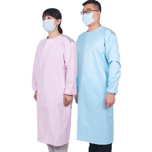 新华医疗防水隔离服透气防静电医用防护服重复穿蓝色粉色工作服