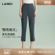 裤 LANDI蓝地深灰色英伦风高腰直筒九分西装 女夏新品 智性复古