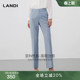 至IN色系 女长裤 LANDI蓝地涧石蓝高甜治愈修身 裤 春新品 微喇西装