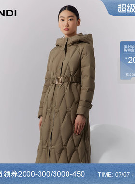 LANDI长款收腰鹅绒羽绒服