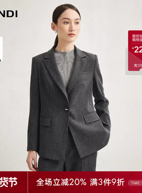 [高级老钱风套装]LANDI蓝地深灰通勤西服外套女套装西装裤冬新品