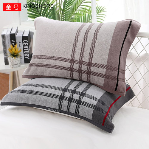 金号纯棉加大厚枕巾一对装