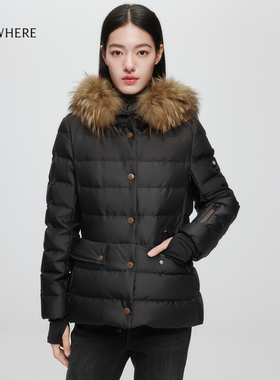 【长白山白鹅绒】ELSEWHERE珂思商场同款高克重羽绒服女25冬新款