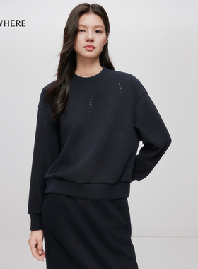 ELSEWHERE珂思【商场同款】舒适针织上衣套头卫衣女2025冬季新款