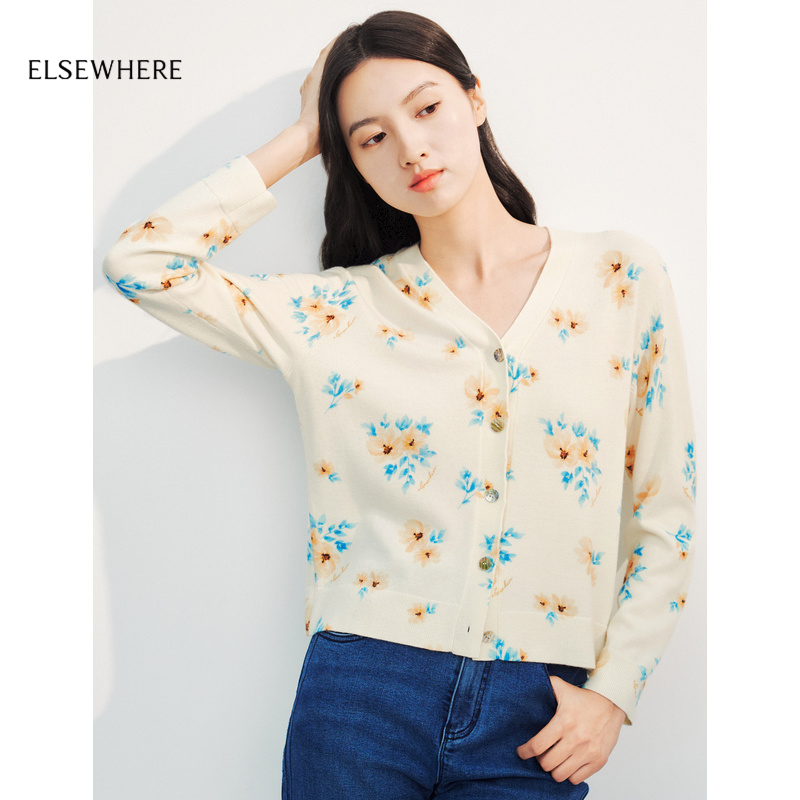 雏菊印花针织外套ELSEWHERE珂思