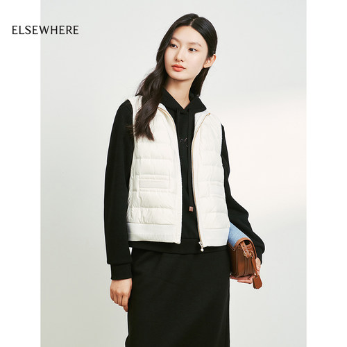 【长白山白鹅绒】ELSEWHERE珂思商场同款羽绒无袖马甲外套秋新款