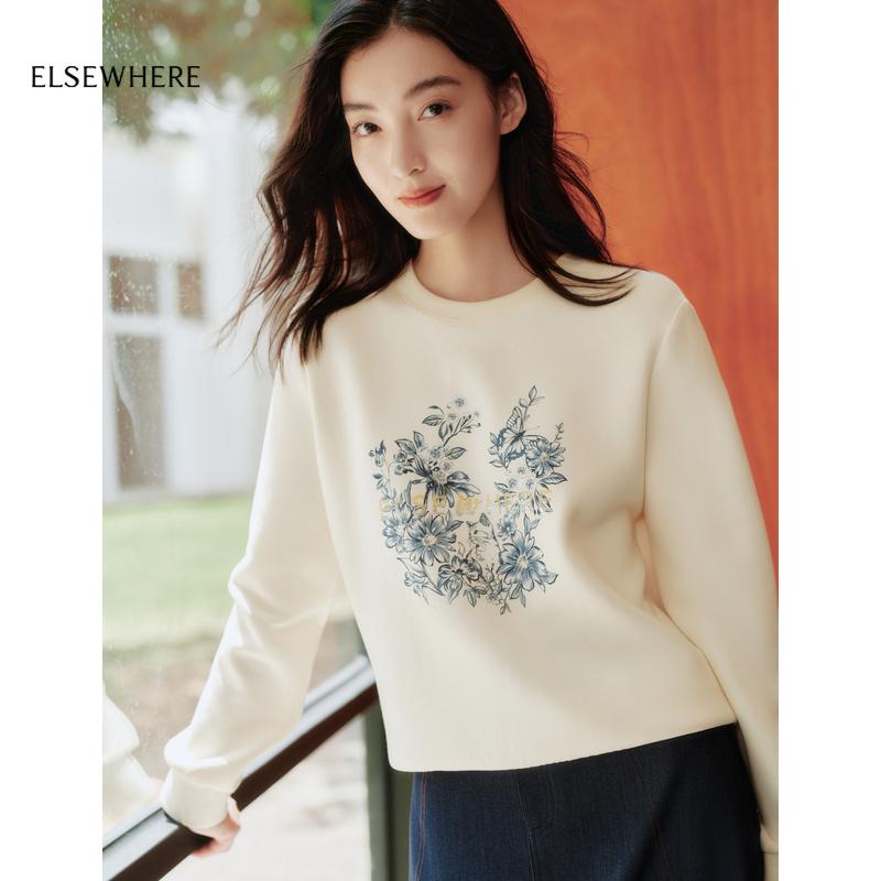 文艺提花薄款卫衣ELSEWHERE珂思