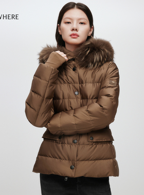 【长白山白鹅绒】ELSEWHERE珂思商场同款高克重羽绒服女25冬新款