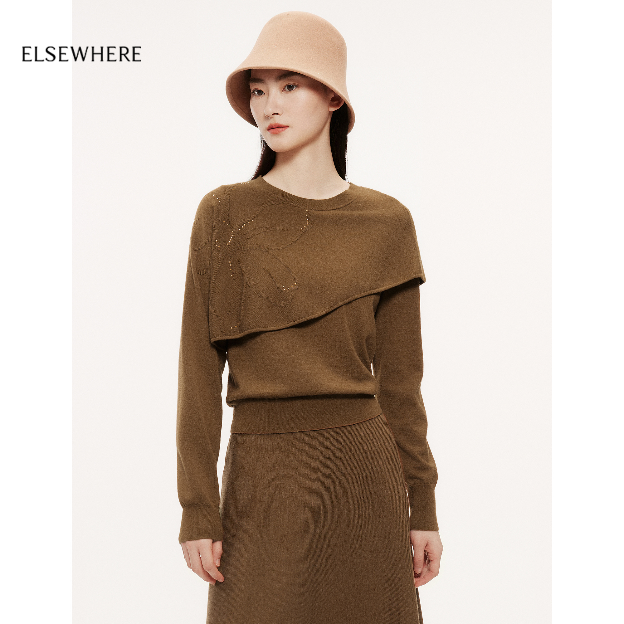 珂思时尚斗篷式针织衫