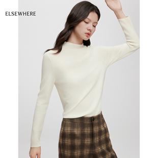 【100山羊绒】ELSEWHERE珂思商场同款半高领打底针织衫2025冬新款