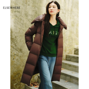 高克重白鹅绒羽绒服冬 ELSEWHERE珂思轻柔泡芙长款 极寒羽绒服