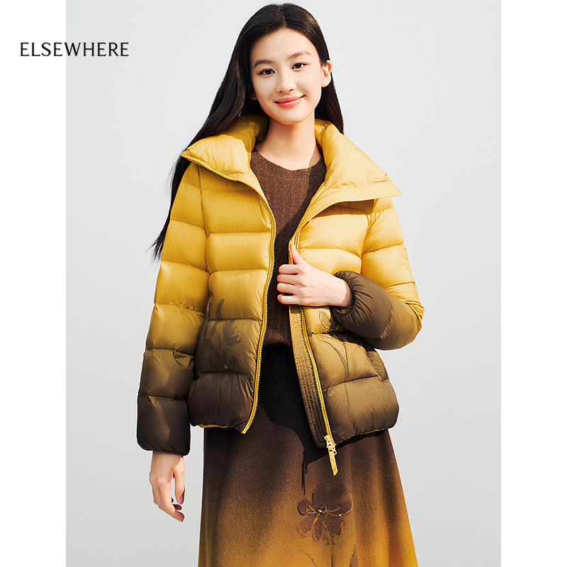 【长白山白鹅绒】ELSEWHERE珂思商场同款保暖服时尚羽绒服女冬款