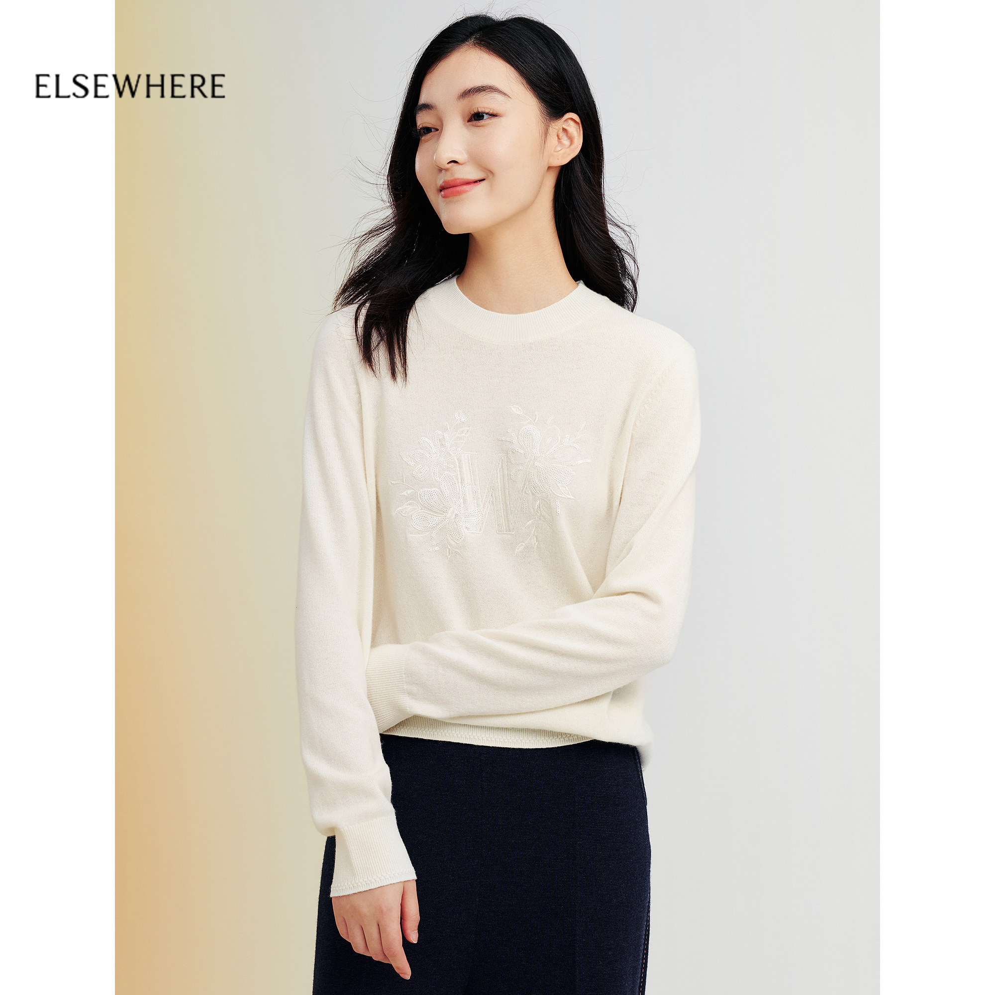 ELSEWHERE珂思针织圆领毛衫