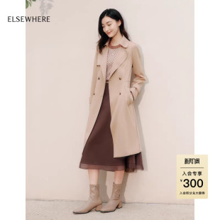 风衣外套女秋新款 通勤百搭中长款 商场同款 ELSEWHERE珂思