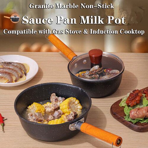 Small Marble Non-Stick Yukihira Sauce Pan Milk Pot 辅食奶锅
