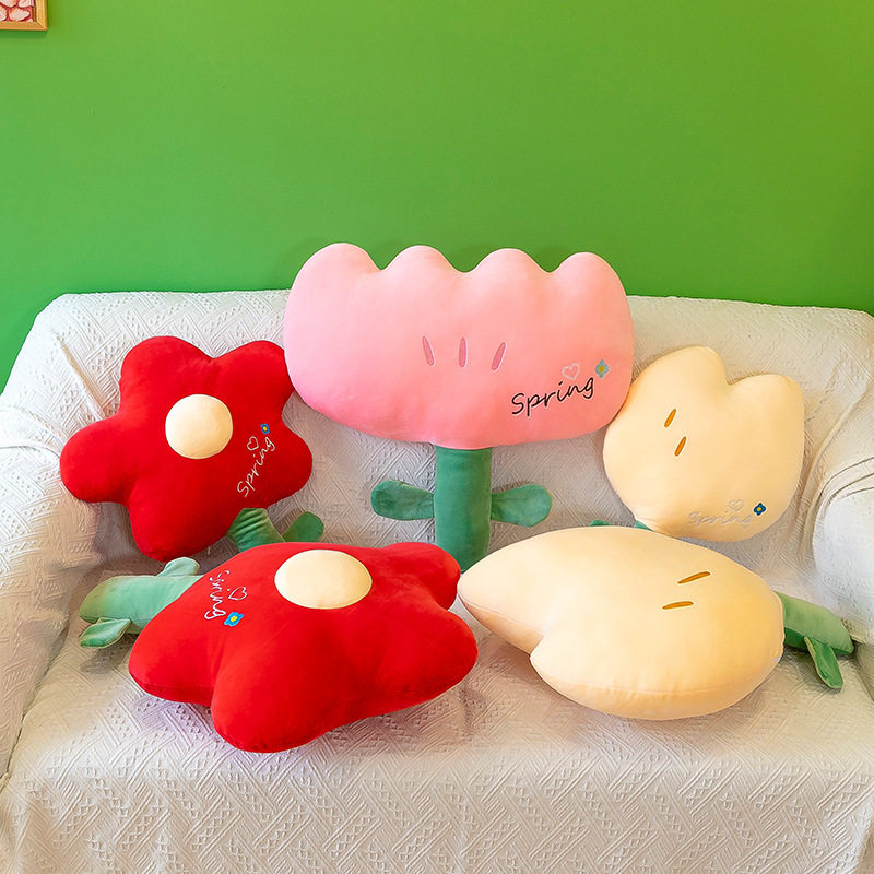 Soft Plush Throw Pillows, Flower Plant Shaped Sofa Cushions图片