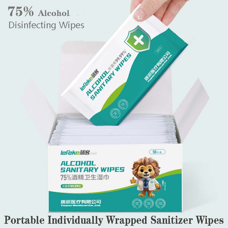 75% Alcohol Disinfecting Wipes Portable Sanitizing Wet Wipes