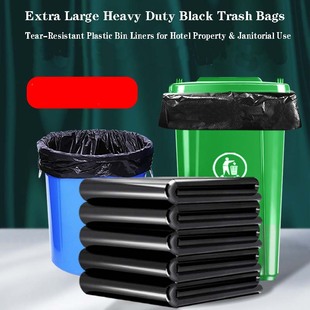 Extra Large Heavy Duty Black Trash & Garbage Bags/Bin Liners