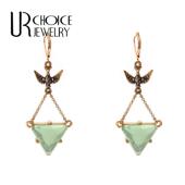 欧美BetJ复古苹果绿三角嵌饰耳环耳饰 GENUINE CHOICE