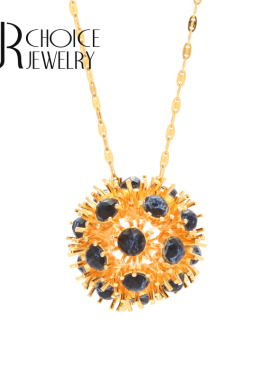 欧美设计师蓝色长项链