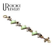 欧美BetJ复古苹果绿三角嵌饰项手链 GENUINE CHOICE