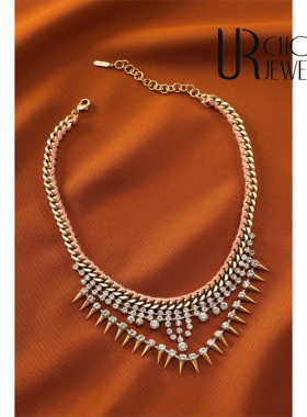 【UR CHOICE】GENUINE●SD正品原包装Merci Necklace多层钻饰项链