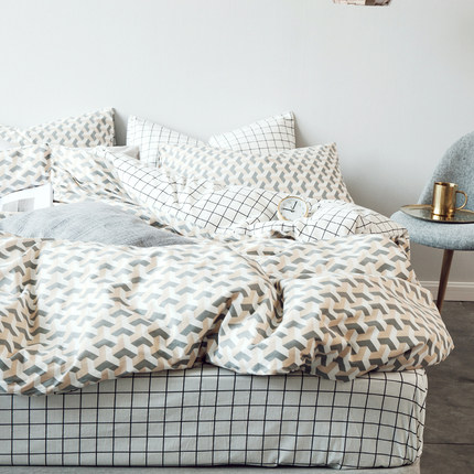 纯棉四件套全棉套件1.5米1.8m双人床上用品被套床单1.2m三件套