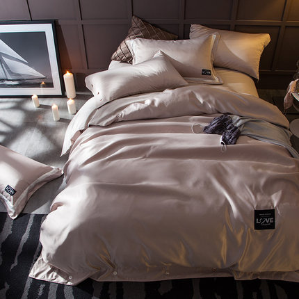 七好啄木鸟A水洗真丝B纯棉四件套套件1.5米1.8m床上用品床被套2.0