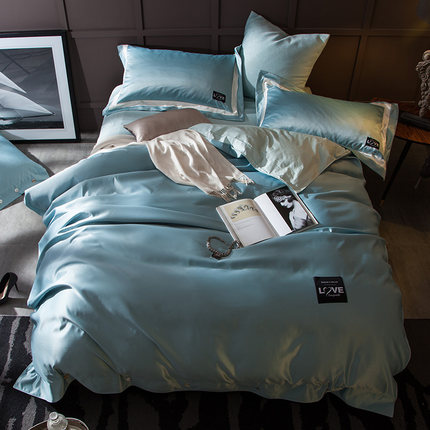 七好啄木鸟A水洗真丝B纯棉四件套套件1.5米1.8m床上用品床被套2.0
