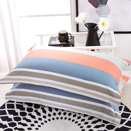 七好啄木鸟【一对装】全棉斜纹枕套枕芯套 纯棉枕头套 48*74枕套