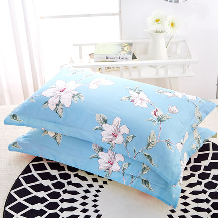 七好啄木鸟【一对装】全棉斜纹枕套枕芯套 纯棉枕头套 48*74枕套