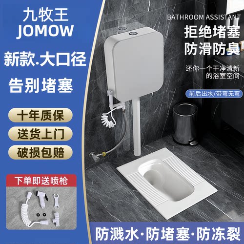 九牧王JOMOW防臭水箱蹲便器整套