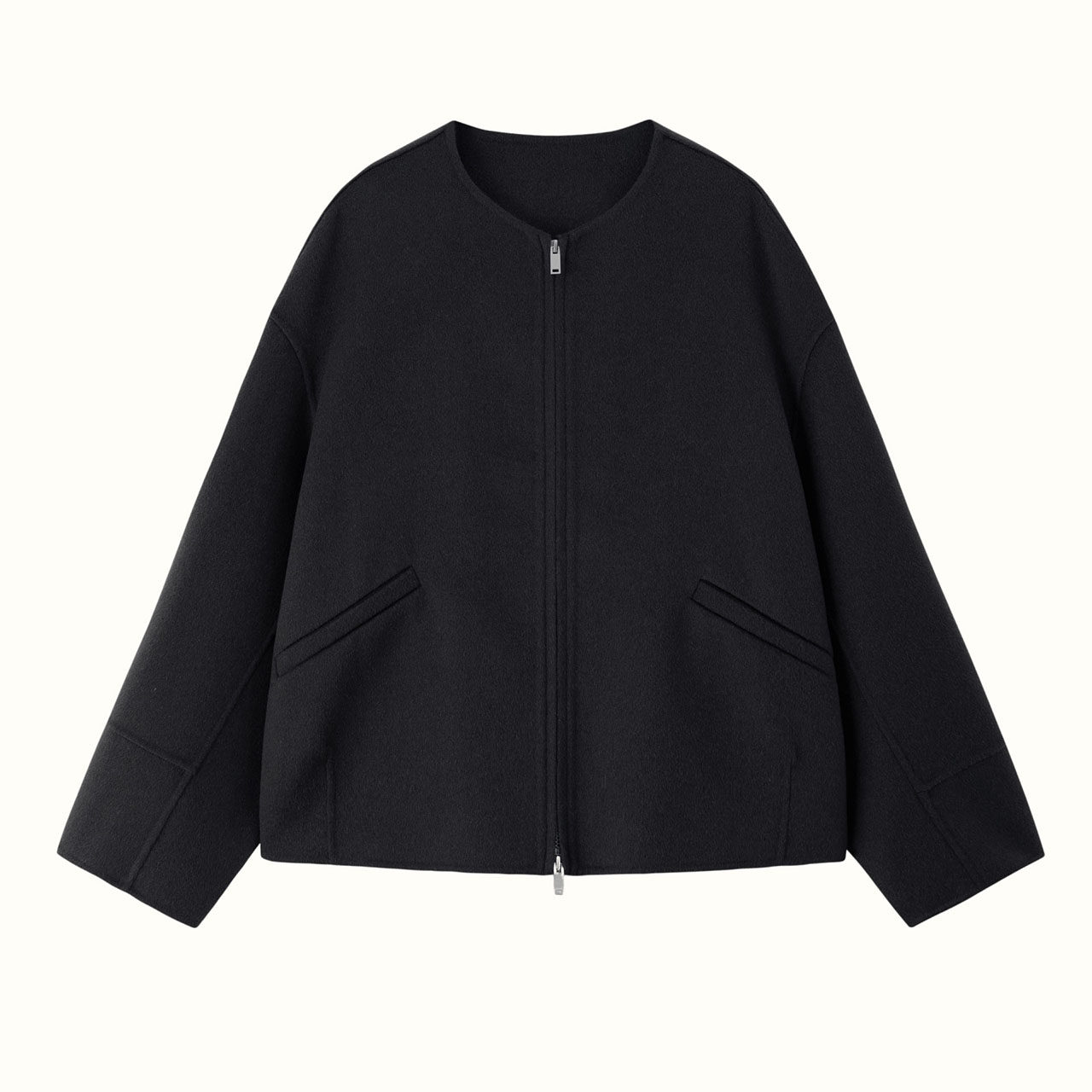 【小敏阿姨】拉链款短款圆领大衣外套YT241101