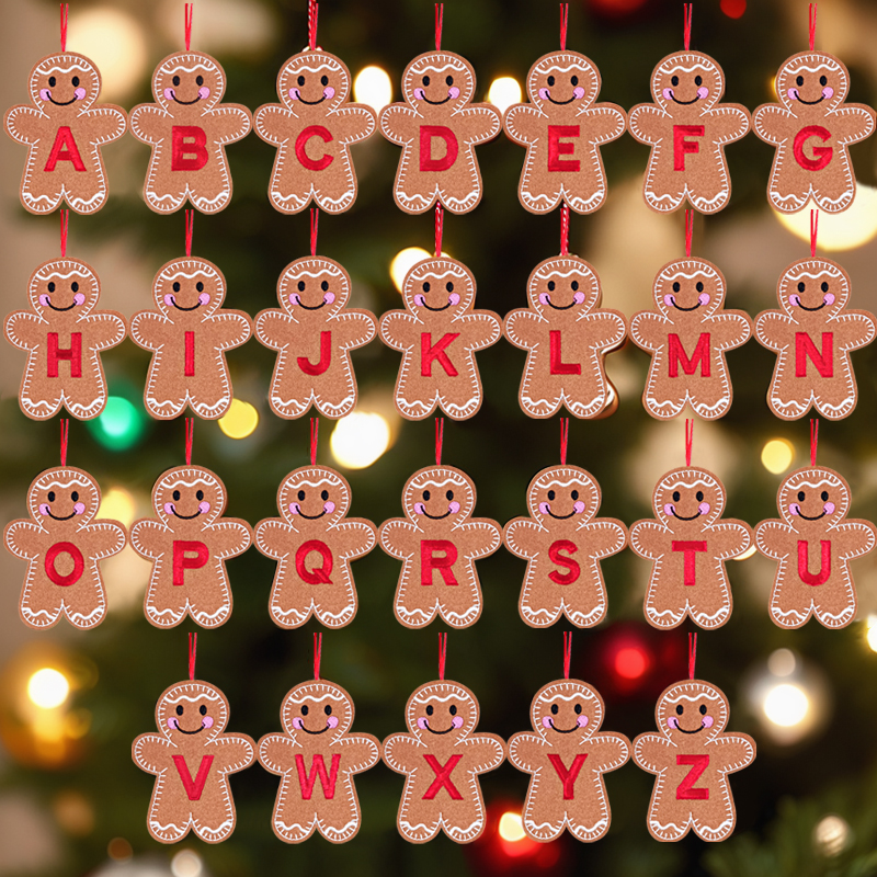 圣诞节装饰店铺饼干人字母小挂件挂饰橱窗场景圣诞树装饰配件礼物