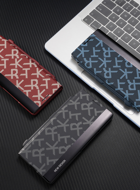 适用跨境新款超薄三星zfold3/4/5手机壳附带笔槽galaxyZfold6/7印花翻盖皮套case防摔W26全包支架保护套w24