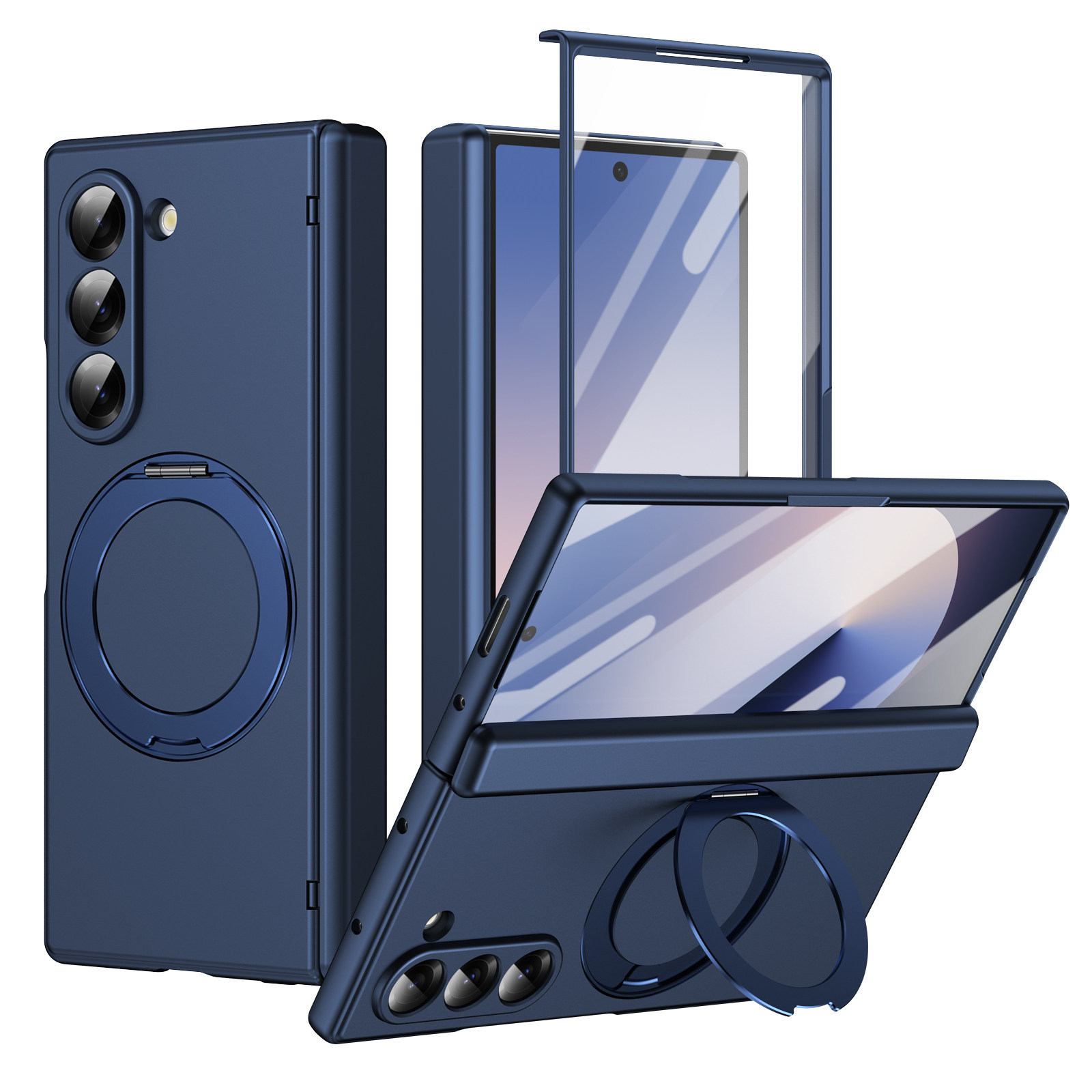 新款磁吸旋转支架无线充适用三星zfold7手机壳全包防摔fold6/5壳膜一体超薄w26折叠屏保护套中轴铰链简约高档