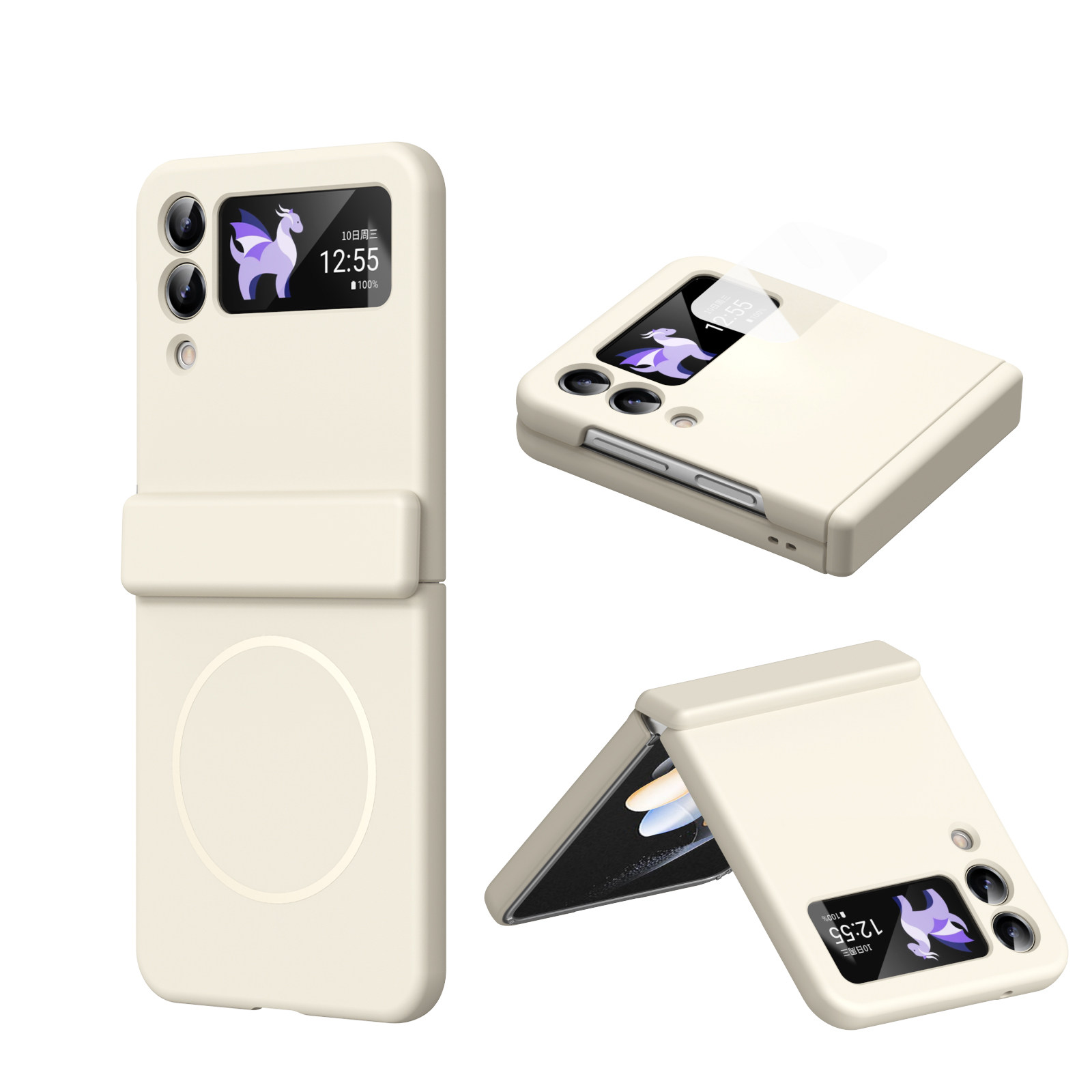 适用新款超薄三星zflip4/5/6手机壳中轴铰链内置Magsafe无线充flip7/3壳膜一体折叠屏保护套Case全包防摔韩国