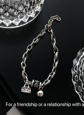 s925纯银韩版ins风老花圆筒手链